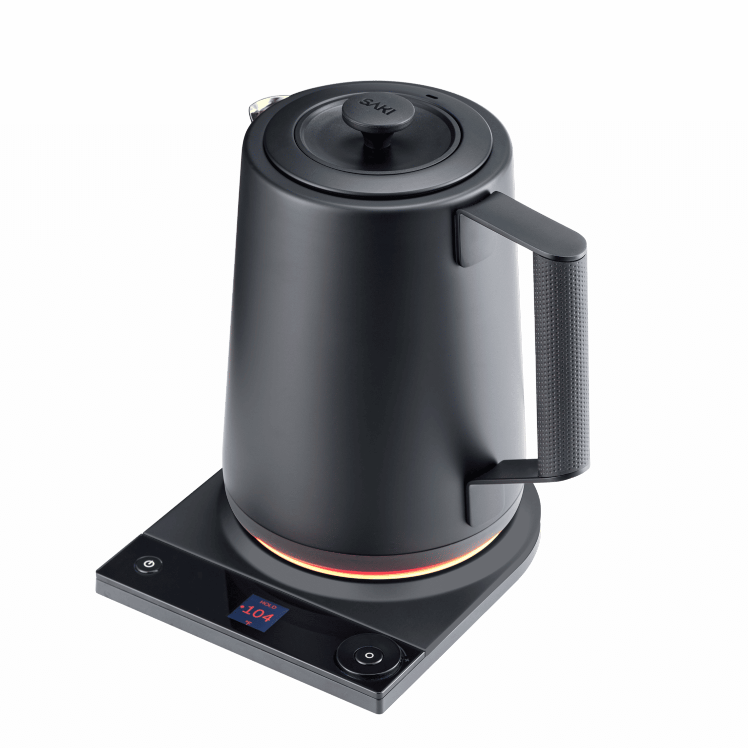 Luna stainless electric kettle with digital temperature display on a clean kitchen countertop