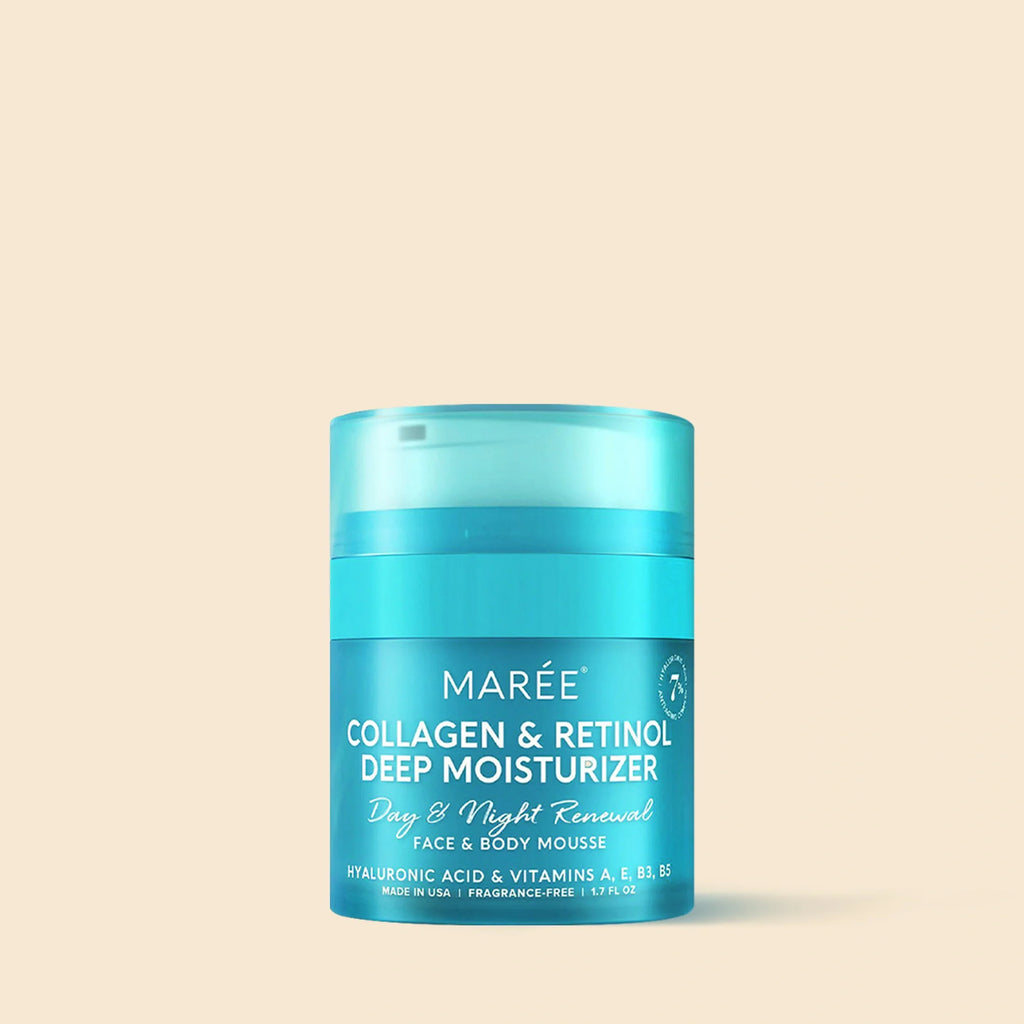 Retinol and collagen anti-aging face cream jar on a clean white surface, front-facing product shot