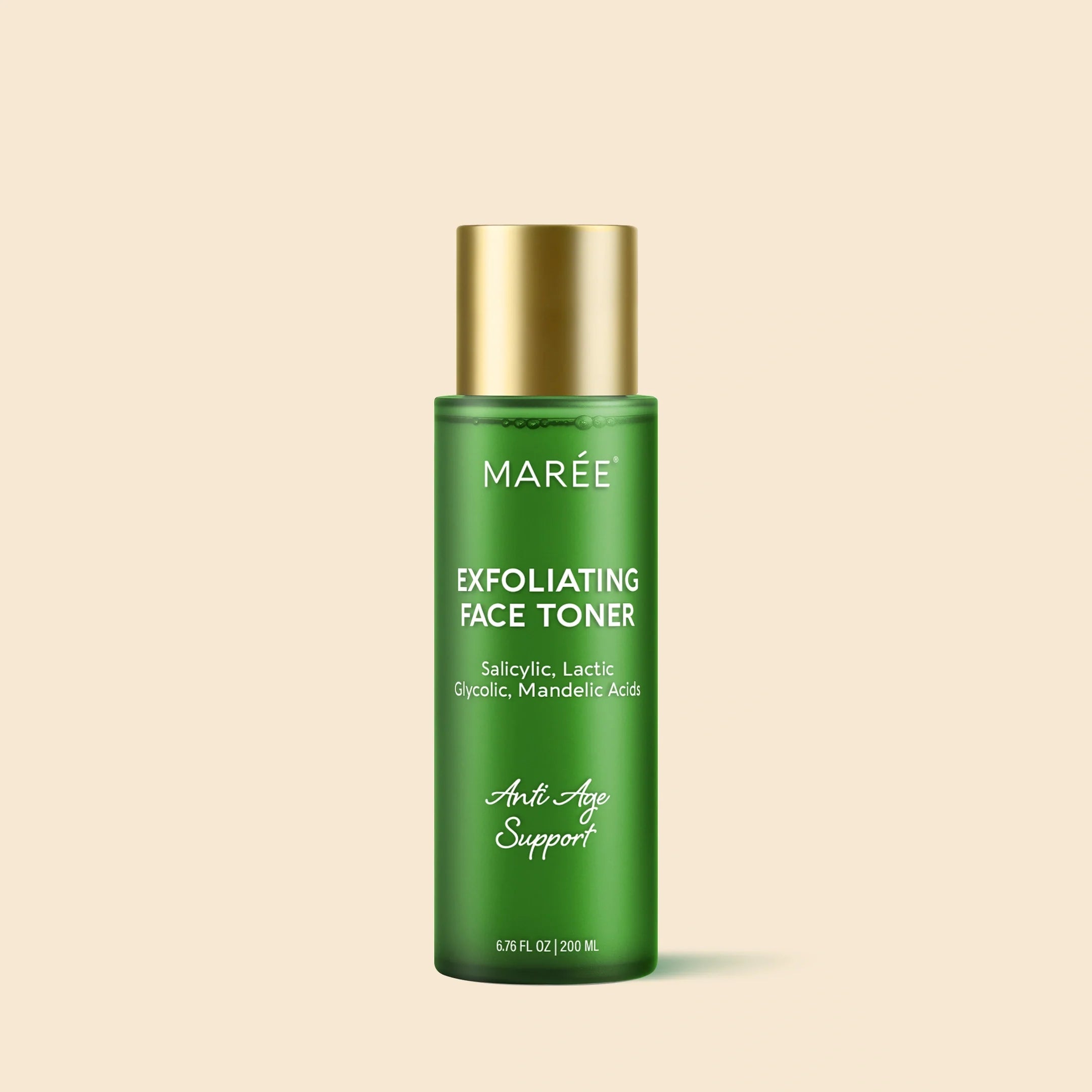 Marée Daily Glow Exfoliating Toner bottle on a clean surface, water-light acid toner for smooth glowing skin