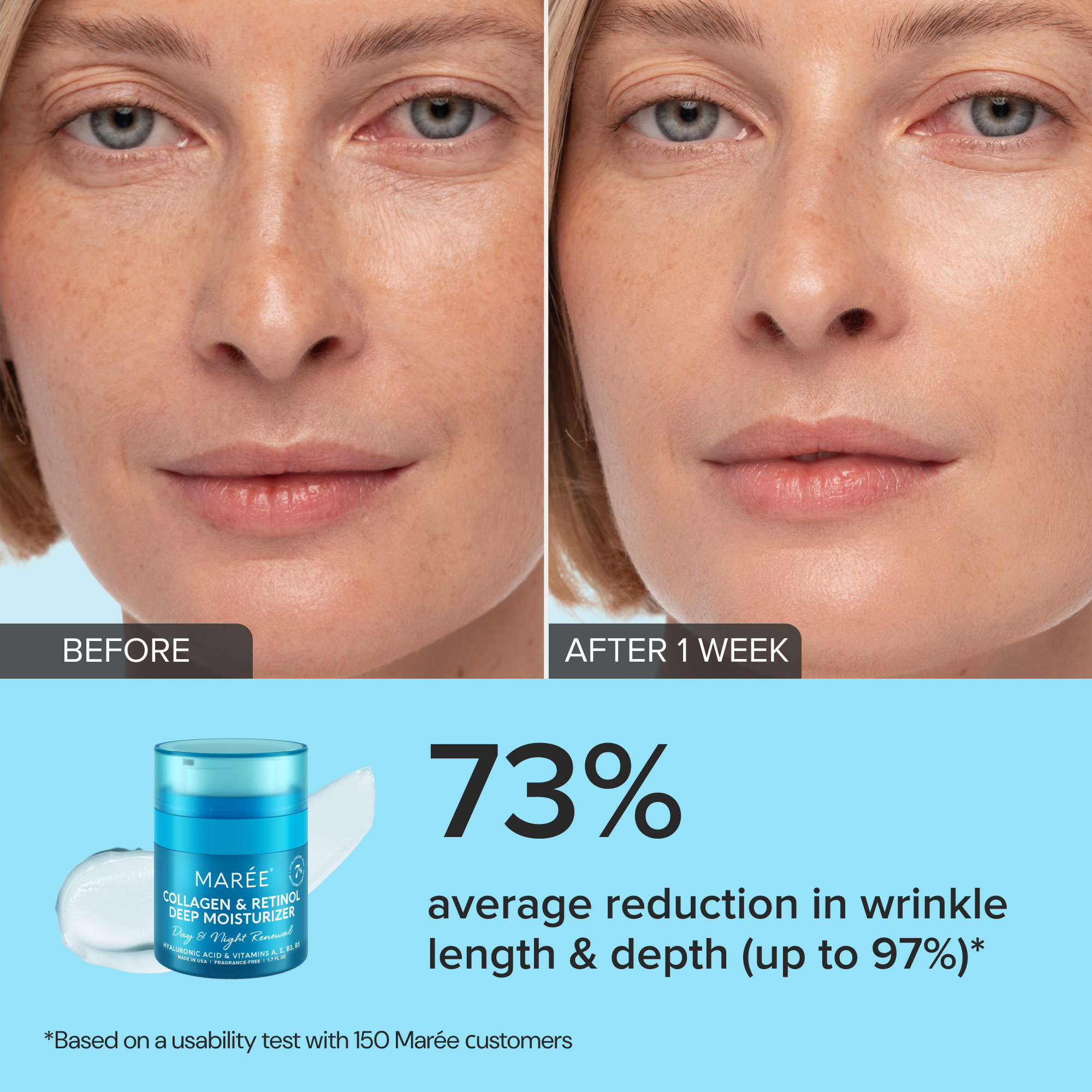 Retinol and collagen anti-aging face cream jar on a clean white surface, front-facing product shot