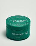 Firsthand Supply All-Purpose Pomade 3 oz jar on a neutral surface, low-shine strong-hold hair pomade