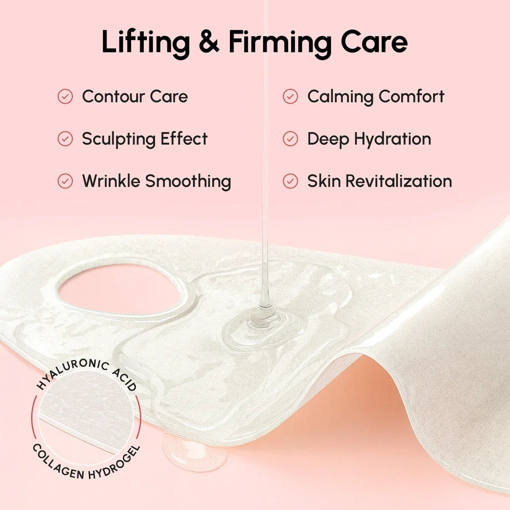 Marée PDRN V-Line Lifting Mask applied to chin and neck area for jawline contouring and skin firming