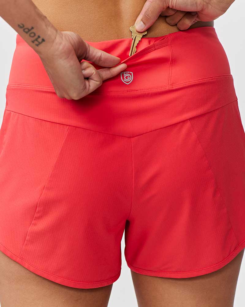 Sheva High-Rise Running Shorts with Zip Pocket
