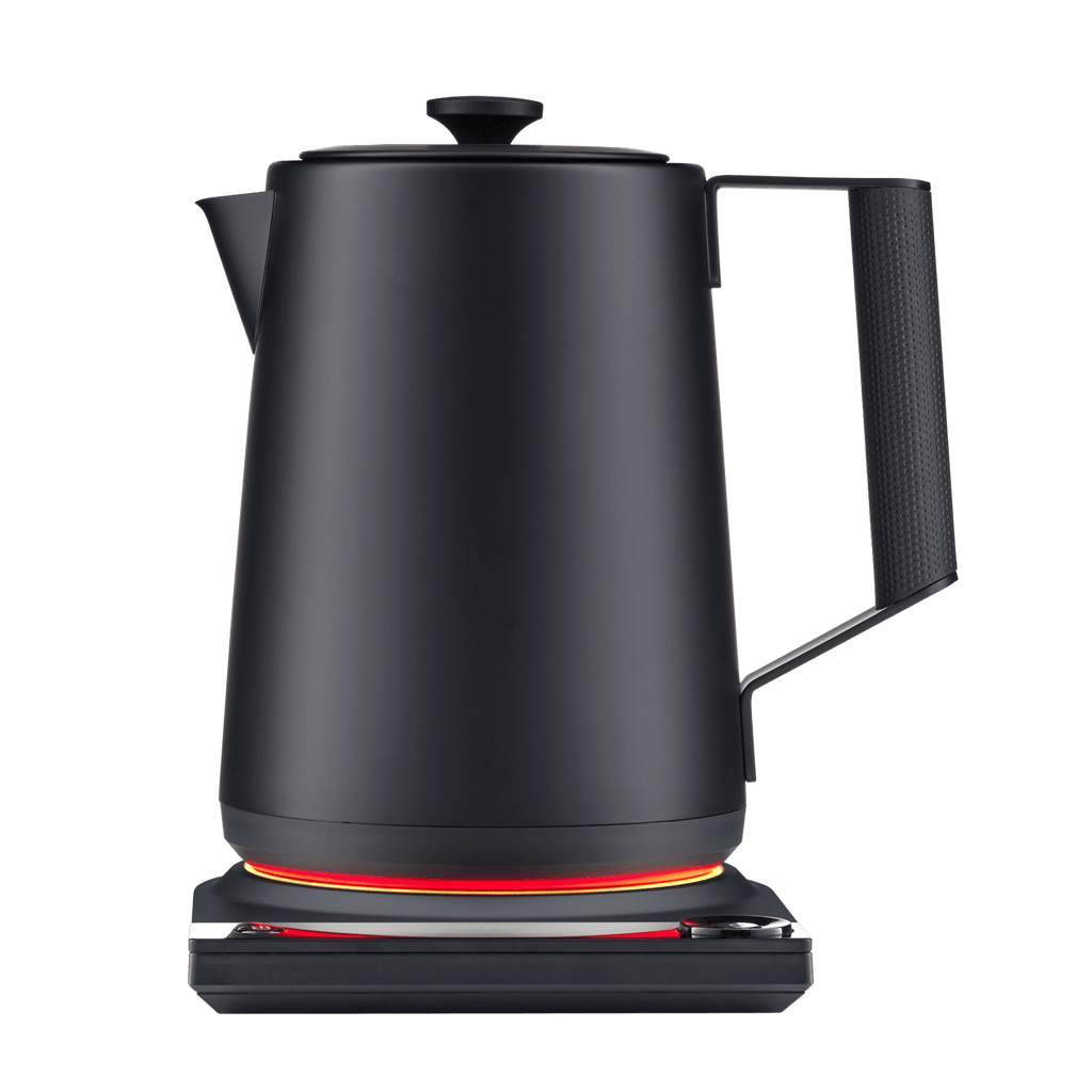 Luna stainless electric kettle with digital temperature display on a clean kitchen countertop