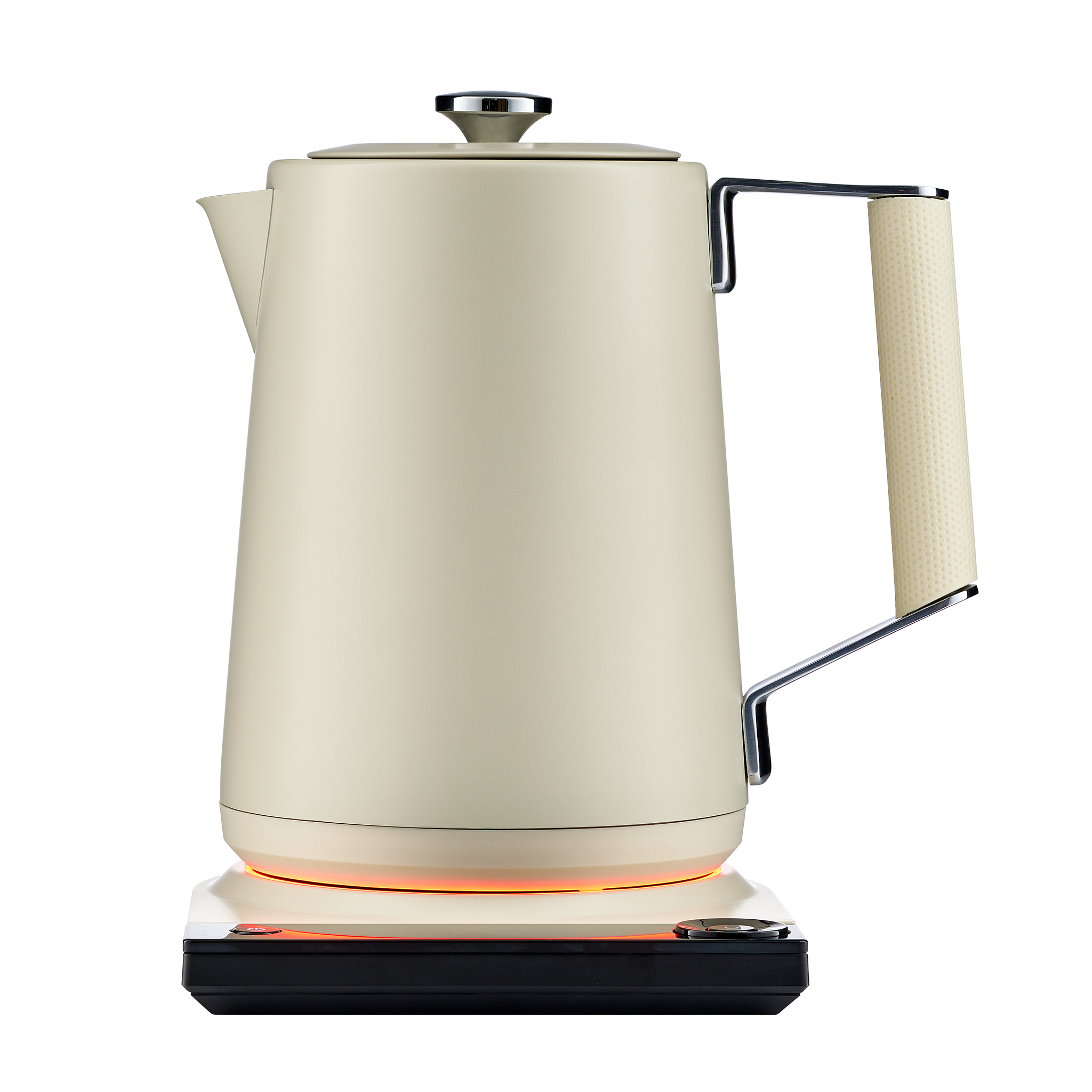 Luna stainless electric kettle with digital temperature display on a clean kitchen countertop
