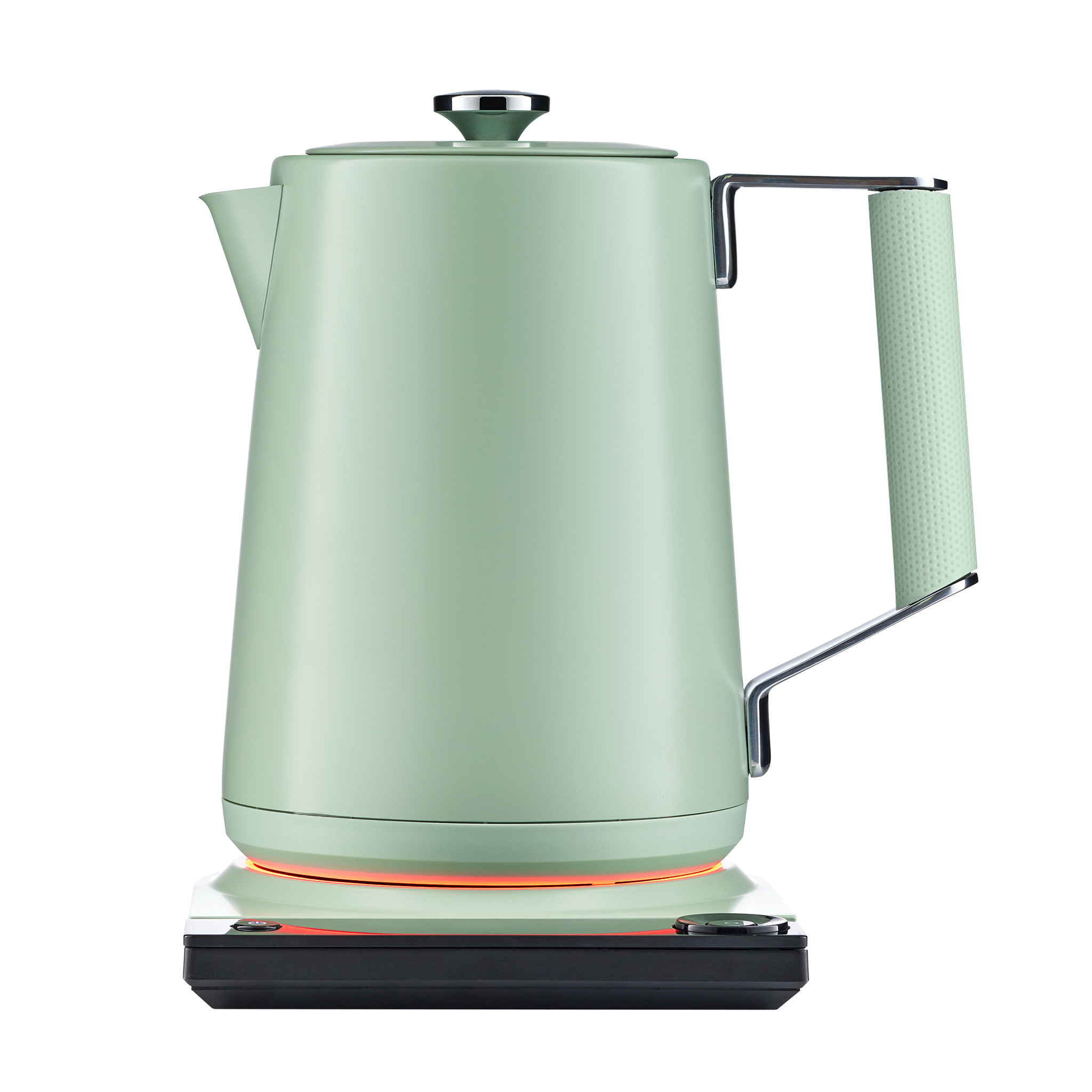 Luna stainless electric kettle with digital temperature display on a clean kitchen countertop
