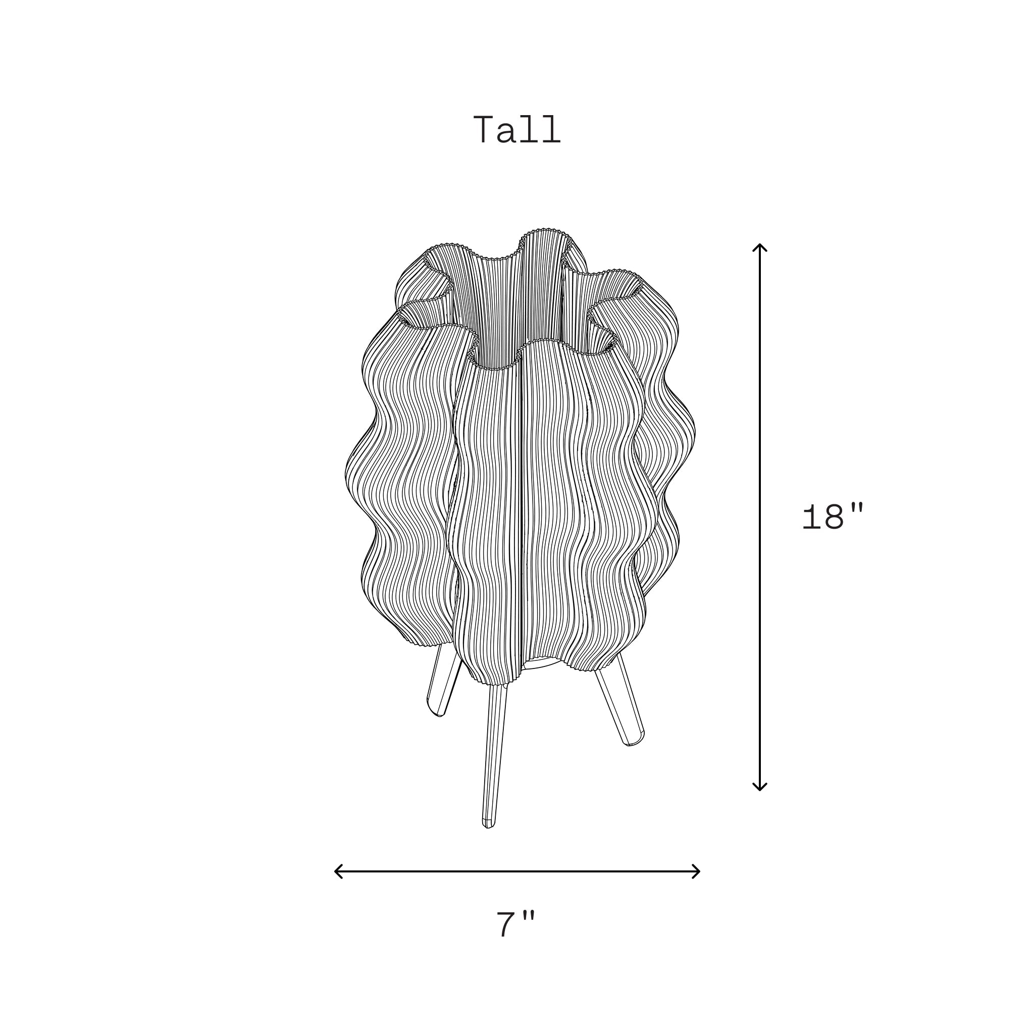 Wavy Sculptural Table Lamp | Recycled Plastic