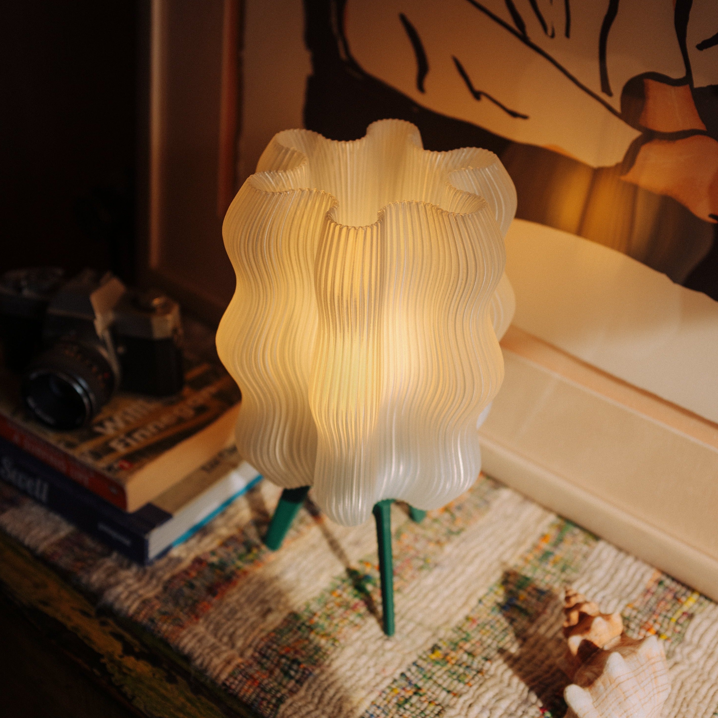 Wavy Sculptural Table Lamp | Recycled Plastic