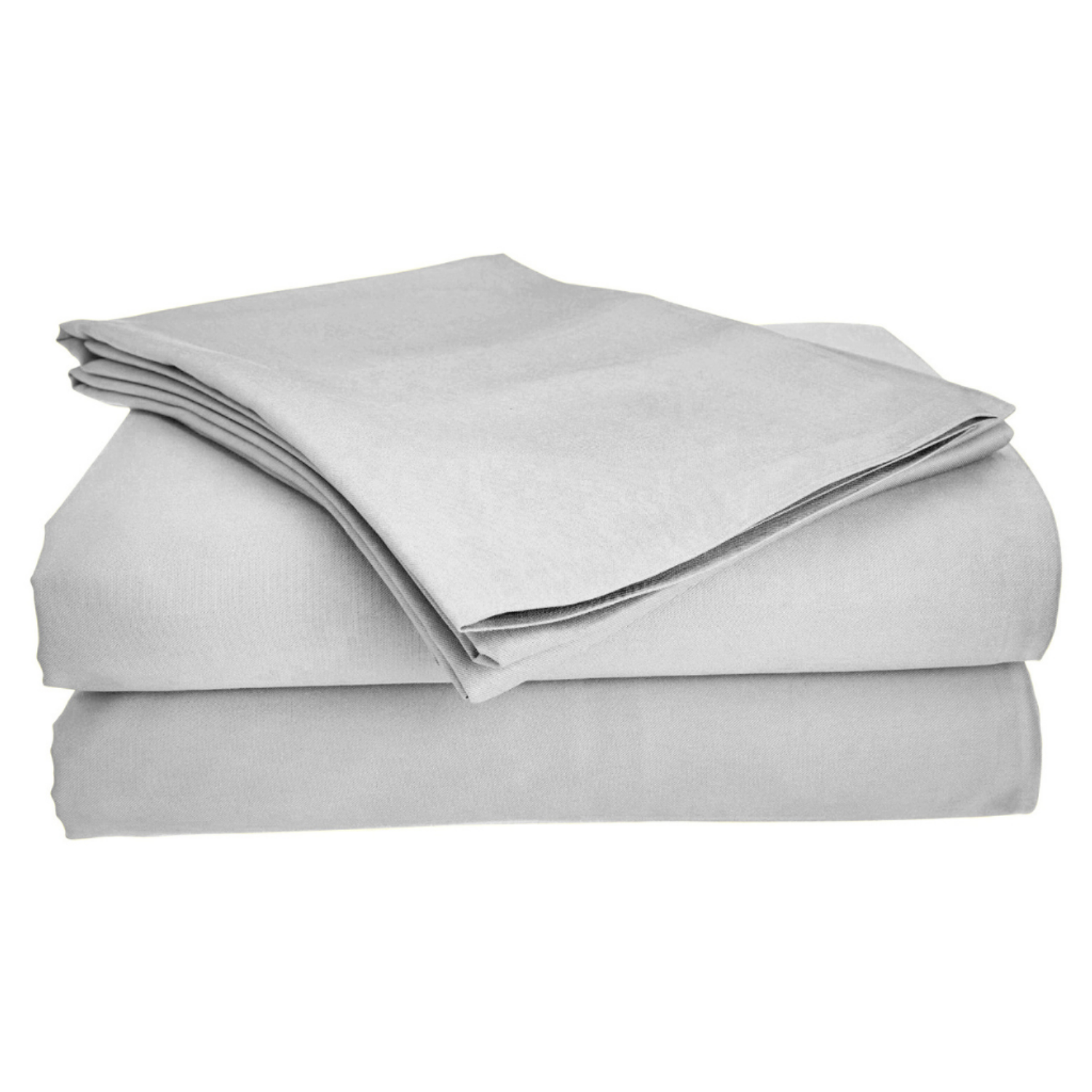 Four-piece bamboo viscose sheet set in neutral tone draped over a neatly made bed, showing silky smooth fabric texture