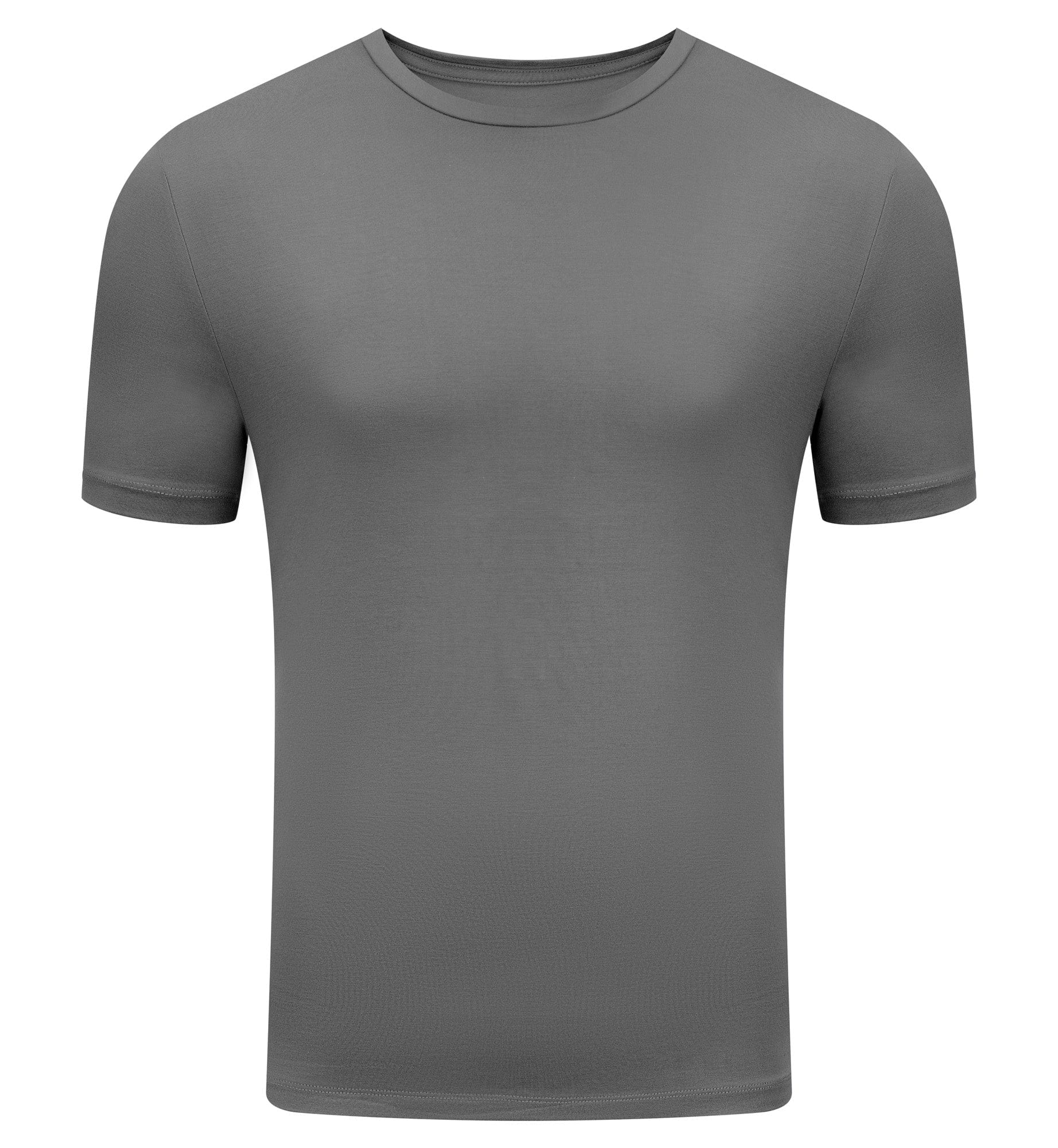 Men's tailored bamboo rayon crew neck t-shirt in Moody Gray, lightweight and slim-fitting