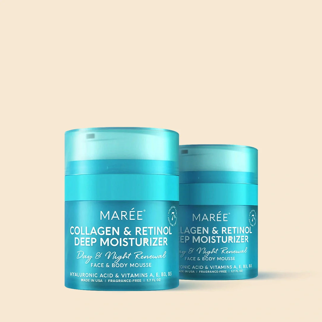 Retinol and collagen anti-aging face cream jar on a clean white surface, front-facing product shot