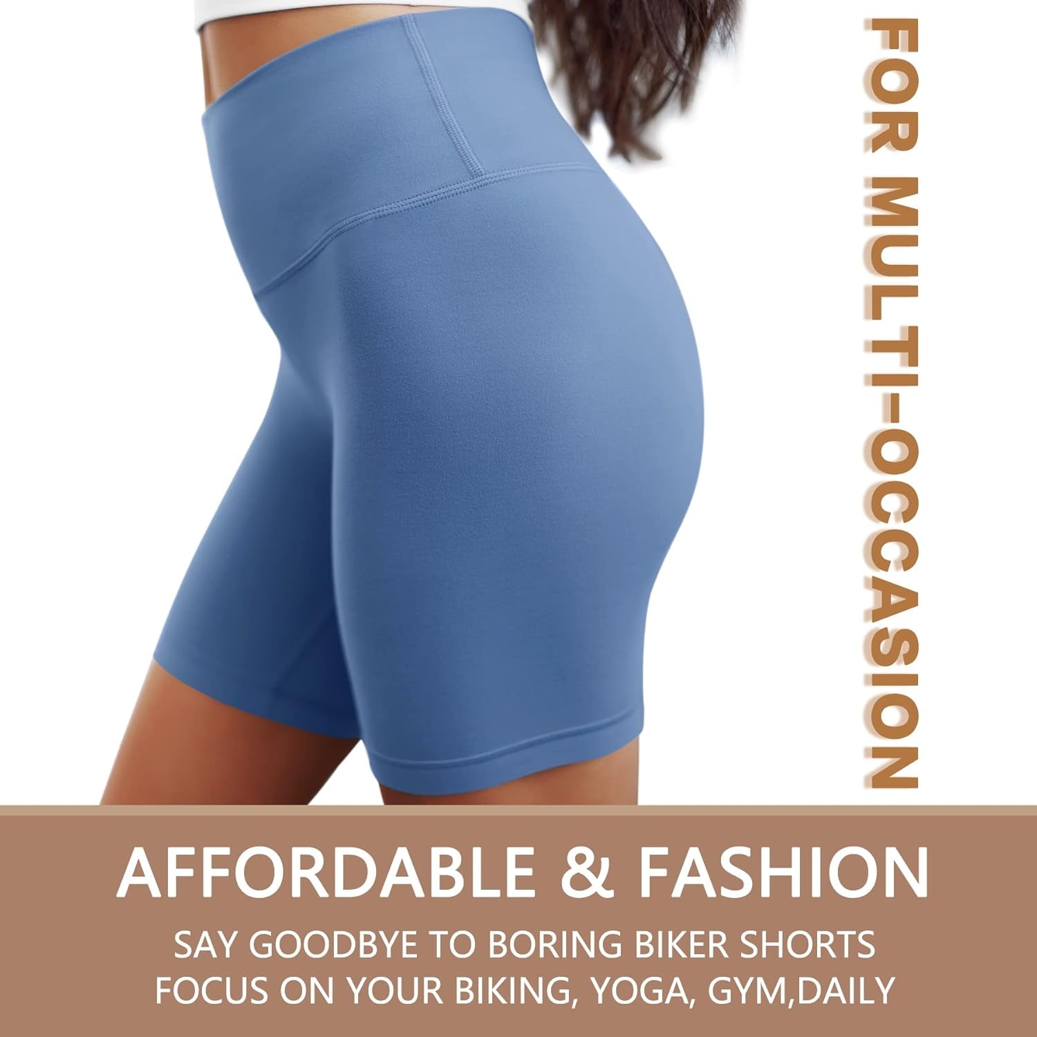 Buttercloud 4 Pack Biker Shorts for Women-8" High Waist Tummy Control Workout Shorts Athletic Gym Yoga Pants