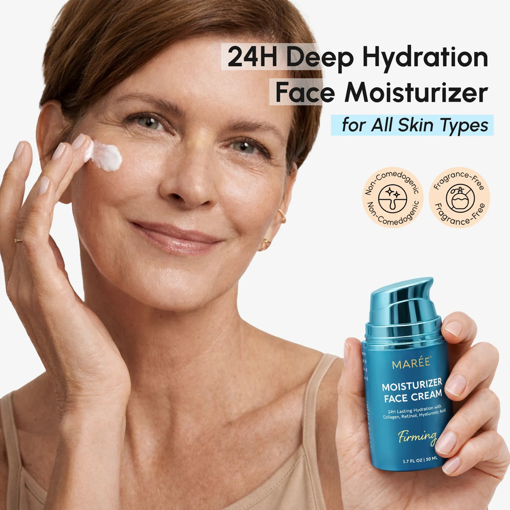 Marée Collagen Face Cream jar with lightweight deep-moisture formula for plump, lifted skin