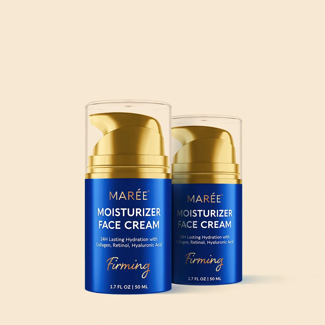 Marée collagen firming and lifting face moisturizer cream jar on a clean light surface