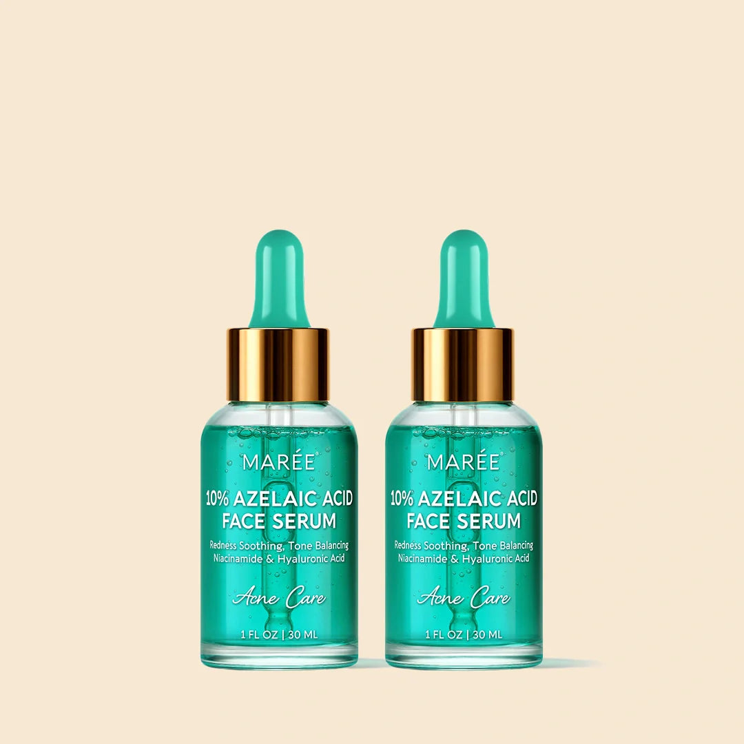 Marée azelaic acid serum bottle against a clean neutral background, a lightweight redness-soothing treatment for sensitive skin