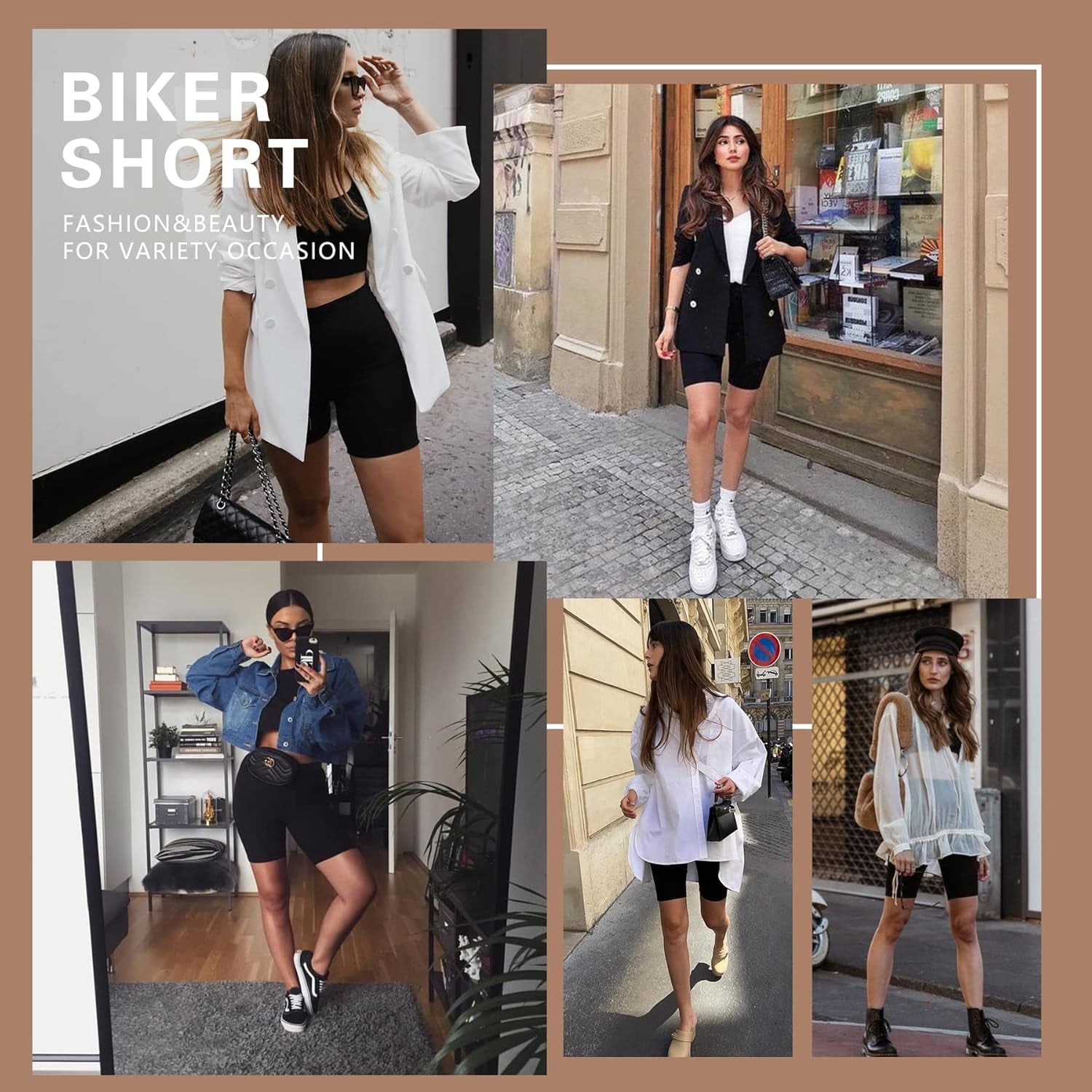 Buttercloud 4 Pack Biker Shorts for Women-8" High Waist Tummy Control Workout Shorts Athletic Gym Yoga Pants