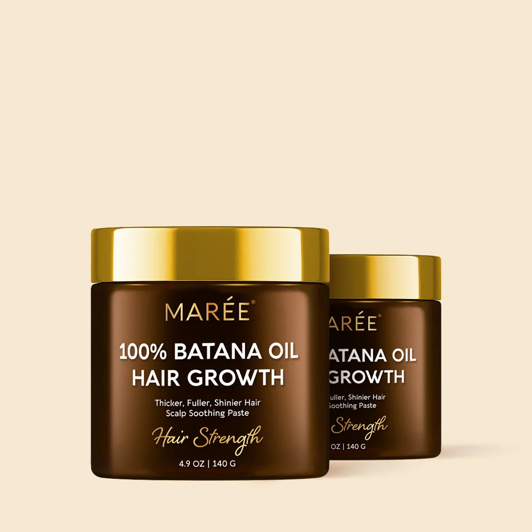 Marée Batana Hair Growth Paste jar with natural plant oil formula for hair growth and scalp health