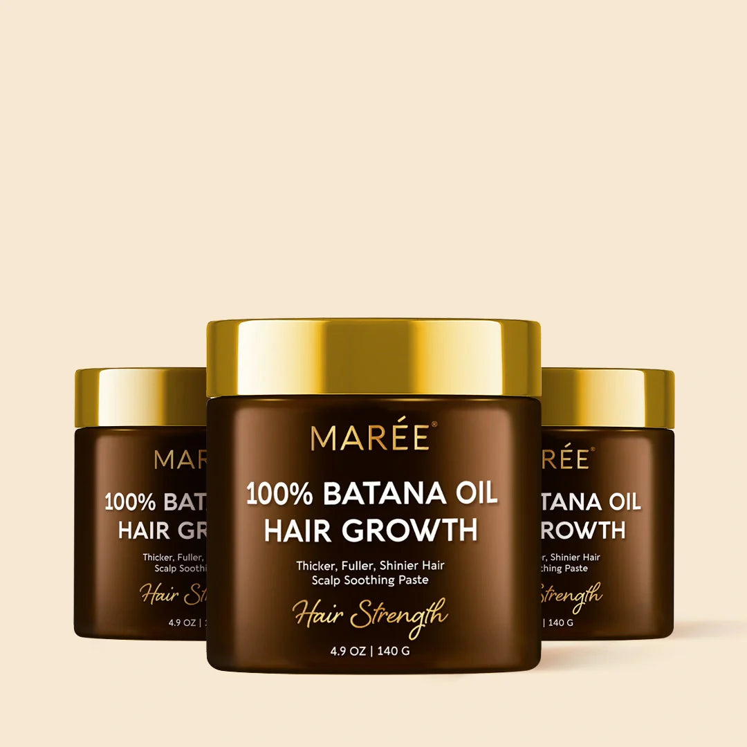 Marée Batana Hair Growth Paste jar with natural plant oil formula for hair growth and scalp health
