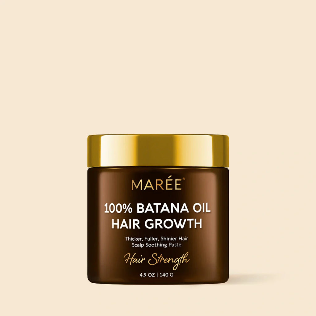 Marée Batana Hair Growth Paste jar with natural plant oil formula for hair growth and scalp health