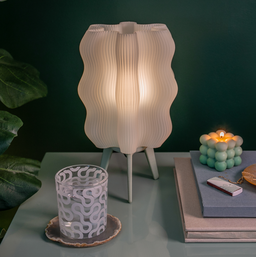 Wavy Sculptural Table Lamp | Recycled Plastic