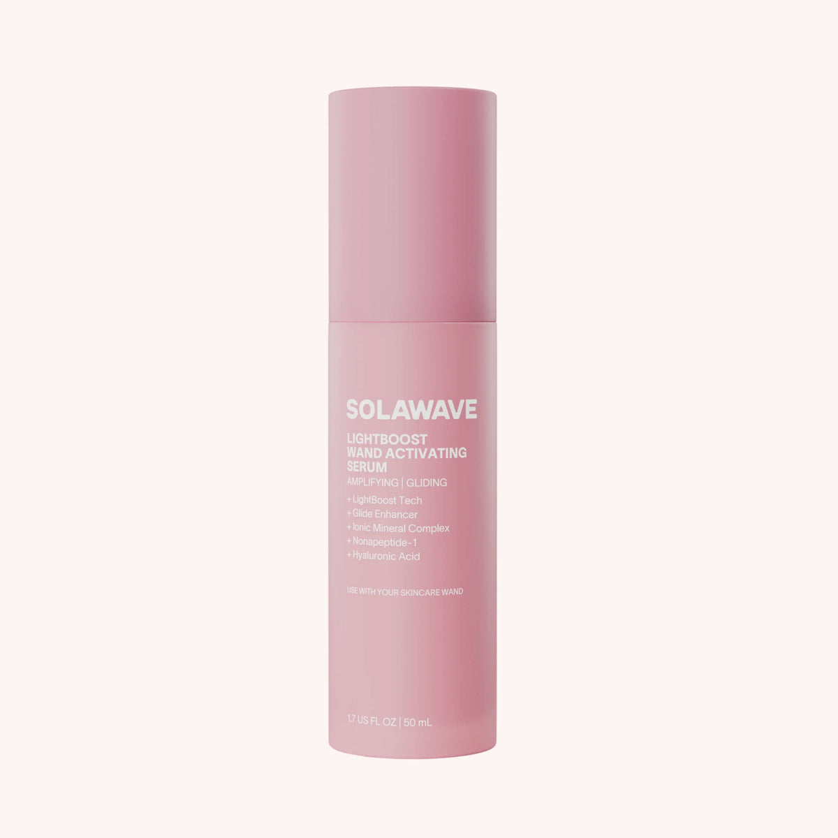 Solawave LightBoost Wand Activating Serum gel tube on a clean surface, brightening skincare treatment