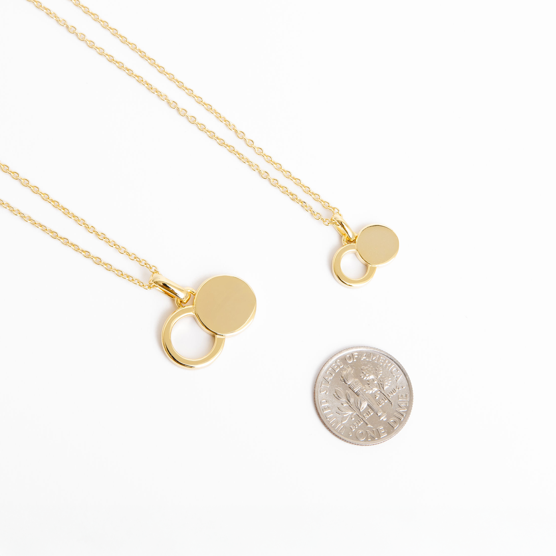 Sterling silver empty tomb pendant necklace with two-circle infinity silhouette on a delicate 19.5-inch chain