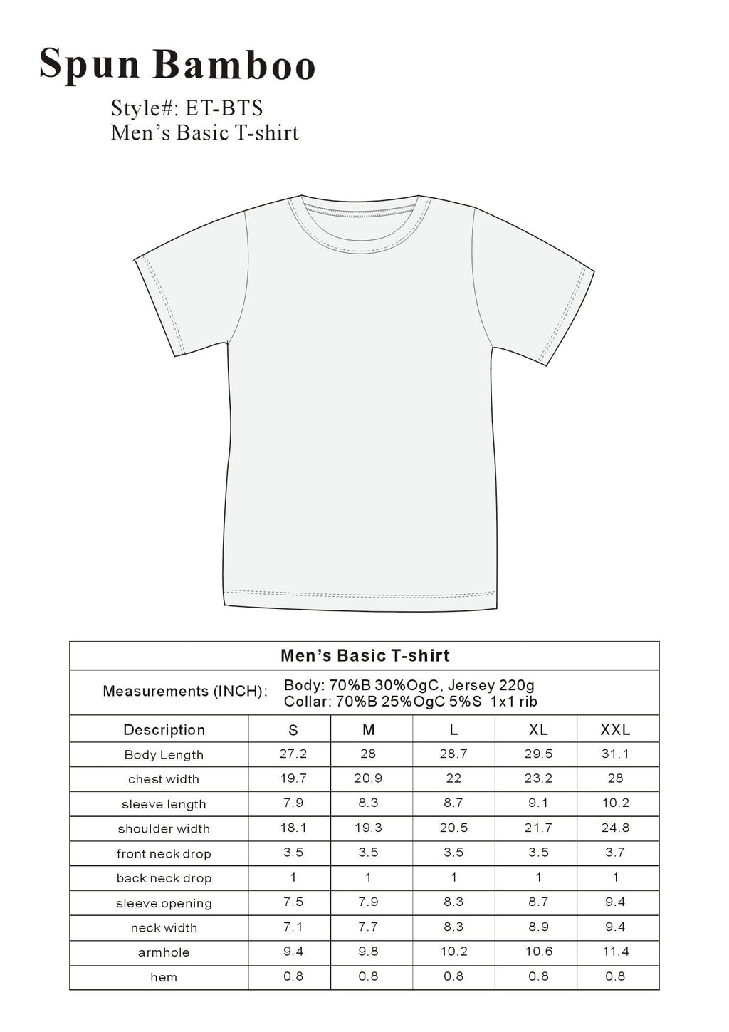 Men's bamboo viscose organic cotton crew neck t-shirt in charcoal grey, classic straight cut, laid flat on neutral background