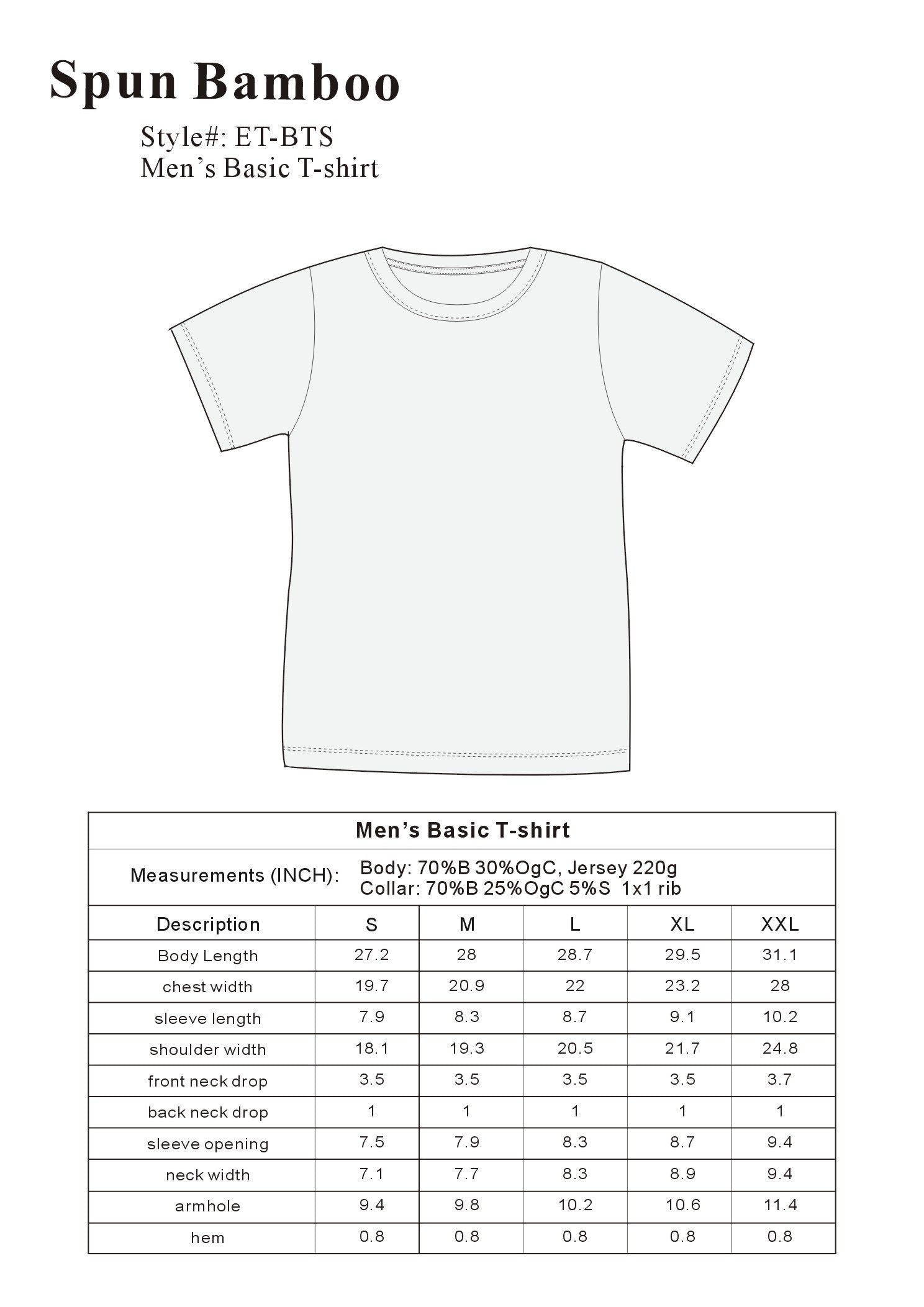 Men's bamboo viscose organic cotton crew neck t-shirt in charcoal grey, classic straight cut, laid flat on neutral background