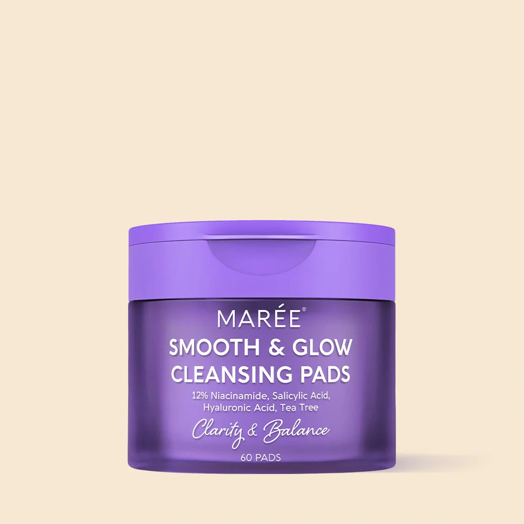 12% niacinamide and hyaluronic acid exfoliating pads in minimalist packaging, shown on a clean skincare flat lay