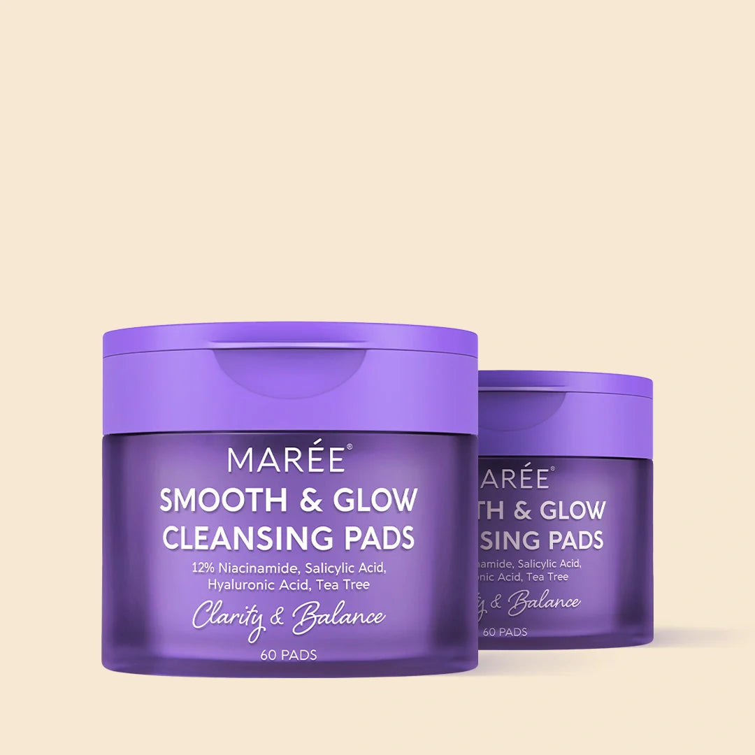 12% niacinamide and hyaluronic acid exfoliating pads in minimalist packaging, shown on a clean skincare flat lay
